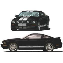2005-2009 ford racing mustang silver stripe kit