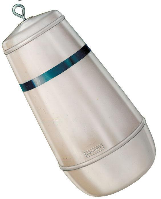 Cal june deluxe mooring buoy - white w/blue stripe - 24" 422