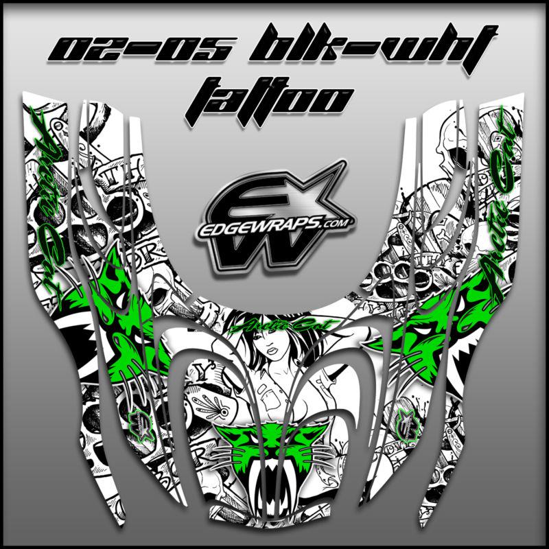 New arctic cat zr 600, 500  fits 01-05 snowmobile graphics - white tattoo green