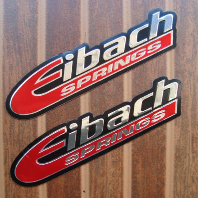 2pc. eibach springs sticker die-cut foil emboss helmet truck car bike