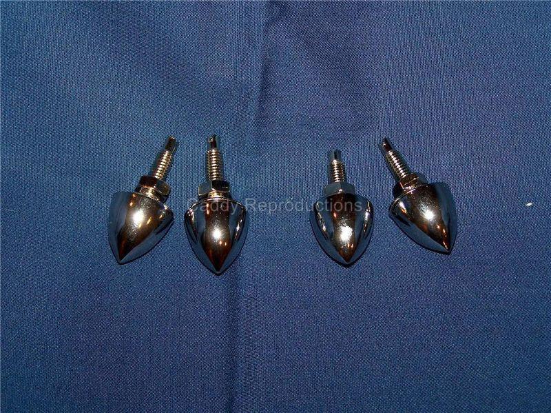Vintage style license plate bullets - short - set of 4