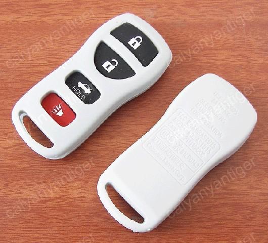 Gray blank replacement remote key case shell fob & 4 buttons pad refit nissan