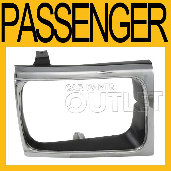 1992-1994 1995 toyota pickup dlx sr5 4wd chrome headlamp door ptd black bezel rh