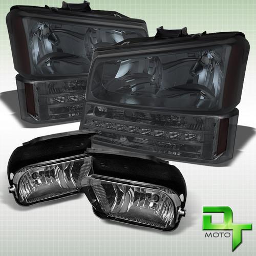03-06 avalanche silverado crystal smoked headlights + bumper lamps + fog lights