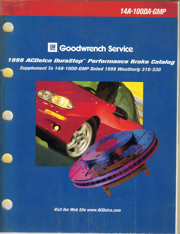 Buy 1998 AC Delco GM DuraStop Brake Parts Catalog Book Original