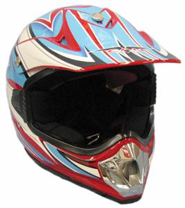 Medium new red white blue youth bmx atv dirt bike helmet 310 e