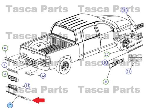 New oem tailgate power wagon badge emblem 2005-2009 dodge ram 2500 #55077758aa