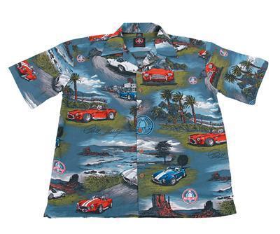 Genuine hotrod hardware camp shirt cotton rayon blue shelby cobra xl ea