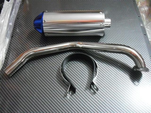 Scooter 125cc 150cc gy6 racing high performance short exhaust blue