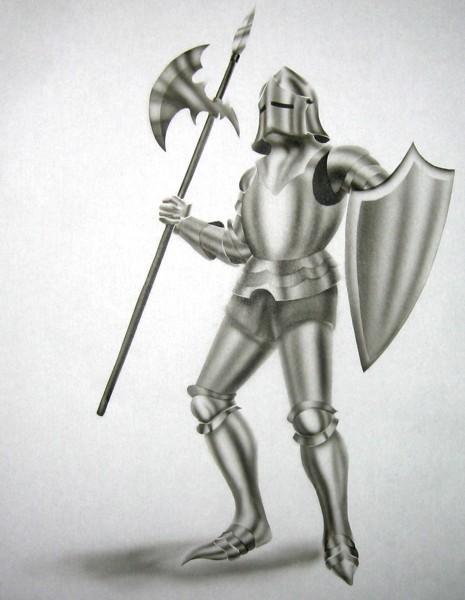 Knight in armor #1 airbrush stencil-air brush template