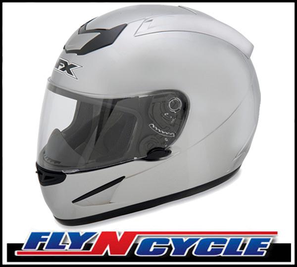 Afx fx-95 solid silver xl full face motorcycle helmet dot ece