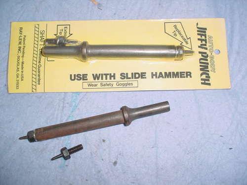 Jiffy punch for air hammer, auto body repair tool