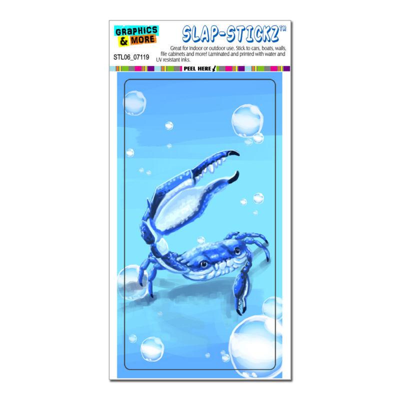 Crab - sea creature ocean claw blue - slap-stickz™ window locker bumper sticker
