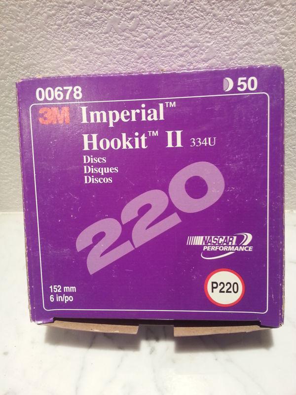 3m imperial hookit ii 6" dust free da sanding discs purple 220 grit 50 pcs 00678