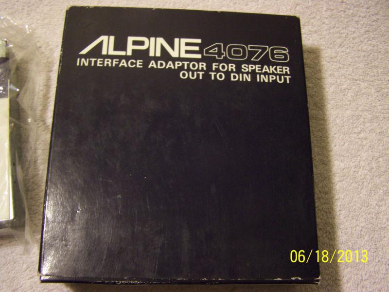 Alpine 4076 interface adaptor for speakers out to din input vintage nos 