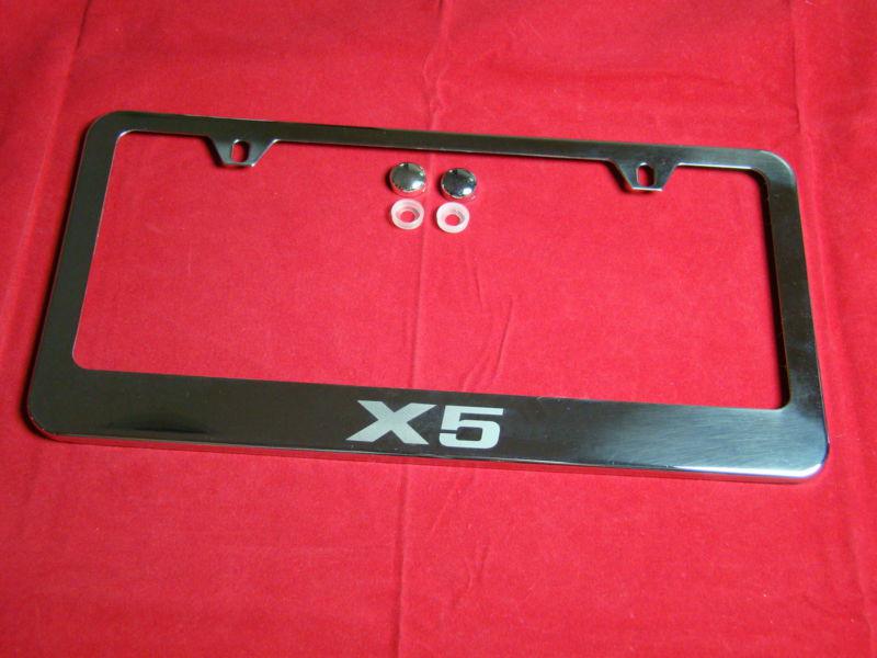 Bmw x5  license plate frame stainless steel chrome