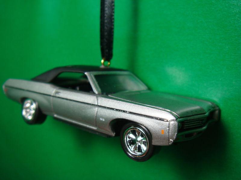 1969 '69 chevrolet chevy impala ss silver christmas tree ornament