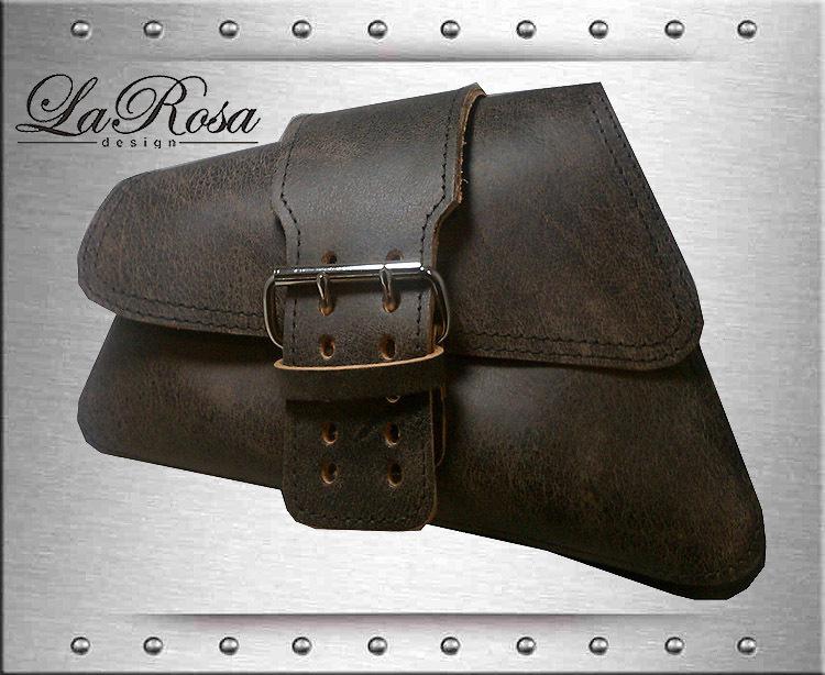 Larosa sportster xl 883 nightster rustic black leather single strap saddlebag