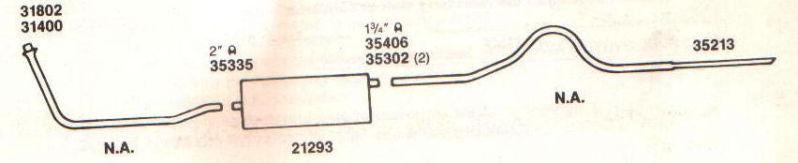 1937-1940 chevy truck exhaust system, aluminized, 1/2 ton 