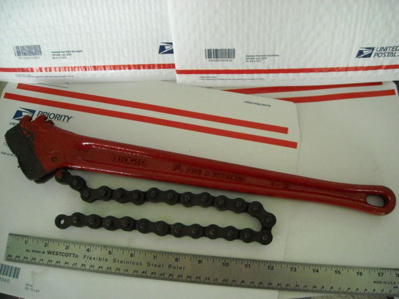 Ridgid 18" chain wrench no.c-18-2 1/2" pipe & fittings-good u.s. made used tool
