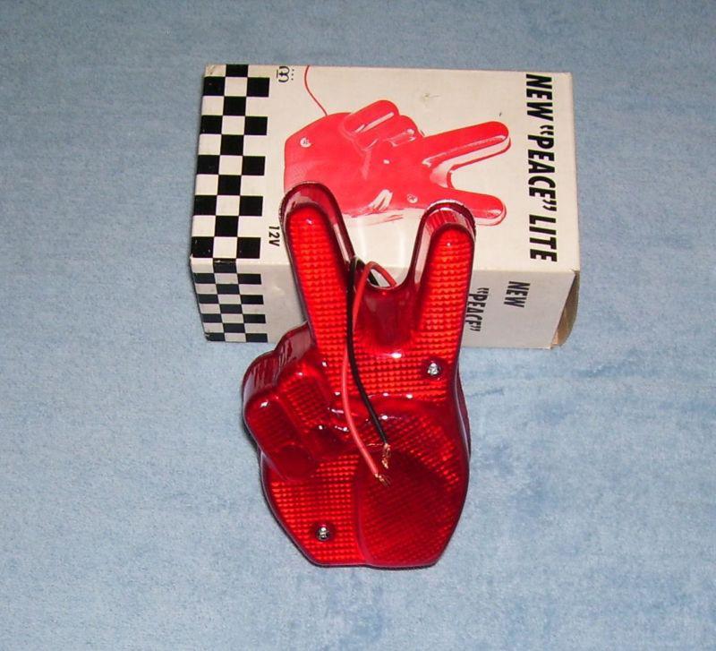 Vintage tail lamp peace light for harley indian bobber chopper  way cool! 