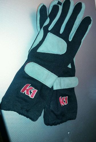K1 kart auto racing safety gloves youth size xxs 6 black grey go kart