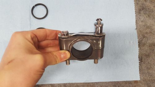 Banshee steering stem clamp with chrome mounting bolts