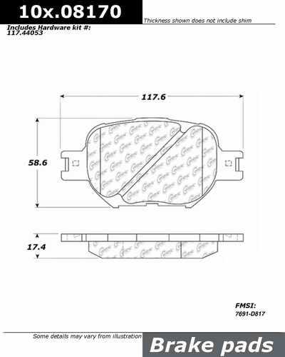 Centric 106.08170 brake pad or shoe, front