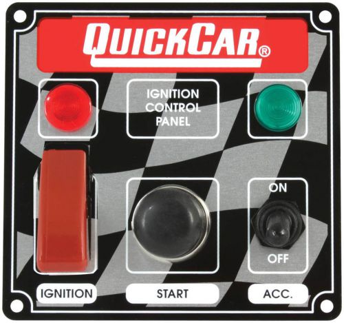 Quickcar racing products 4-5/8 x 4-3/8 in dash mount switch panel p/n 50-023