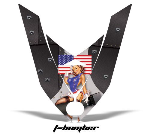 Amr racing sled hood wrap graphic decal skidoo rev xp part snowmobile bomber usa