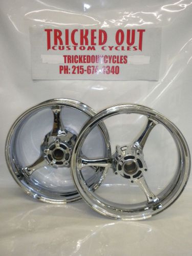 2006 2007 suzuki gsxr 600 750 chrome rims for exchange. stock chrome rims 06-07