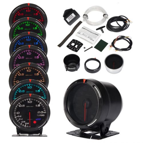 Purchase 60mm LED Light 7 Color Car Boost Gauge Turbo Meter Pointer