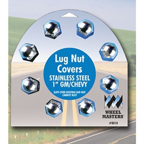 Wheel masters 8010 1" gm/chevy stainless steel lug nut covers 8 pack