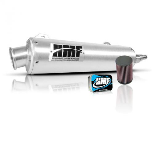 Hmf yamaha grizzly 350 2007 - 2011 slip on exhaust muffler &amp; jet kit + k&amp;n