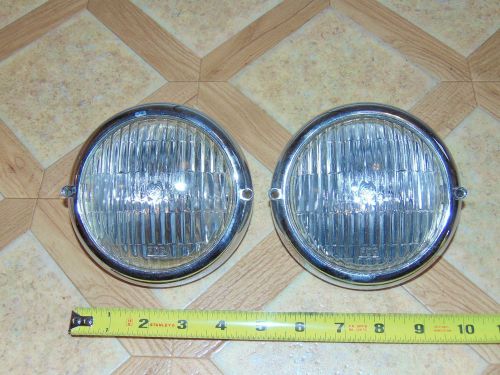 2 nos 5" dia round ge 4444 fog headlight light with chrome ring snowmobile ppt