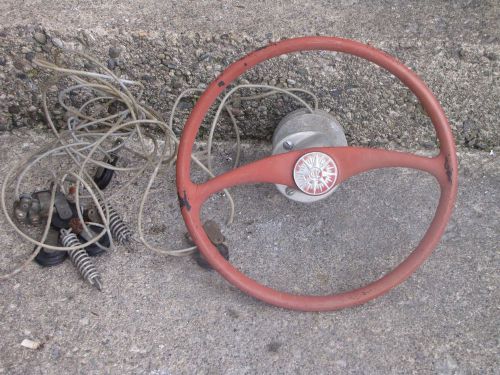 Vintage boat steering wheel cw with cables