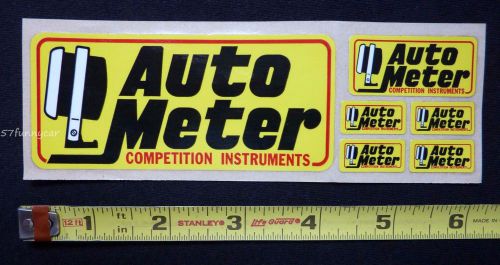 Original 70's vintage auto meter decal sticker~sheet of 6~nhra racing hot rod