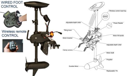 55 lb trolling motor with wireless and foot control transom mount cayman t