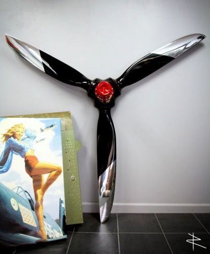 72" black tiger 3-bladed ground-adjustable metal aviation art airplane propeller