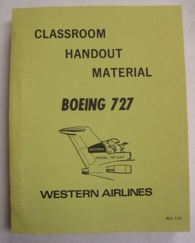 B727 western airlines original classroom handout material