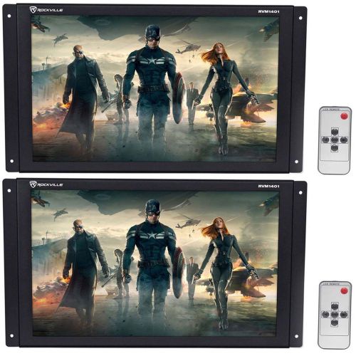 (2) rockville rvm1401 14.1&#034; car lcd raw panel video screen monitors hdmi+vga