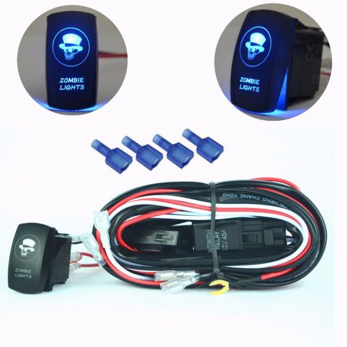 Skull wiring harness zombie light laser rocker switch on-off relay fuse boat atv