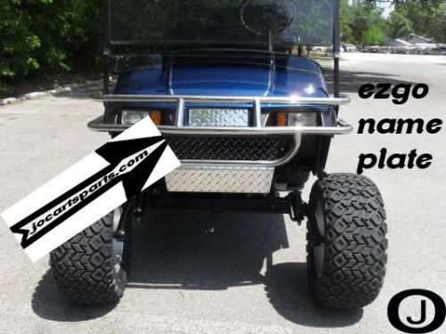 Ezgo golf cart highly polished diamond plate front name plate