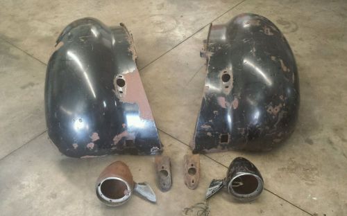Original 1936 hudson straight 8 front fenders headlight buckets stands tear drop