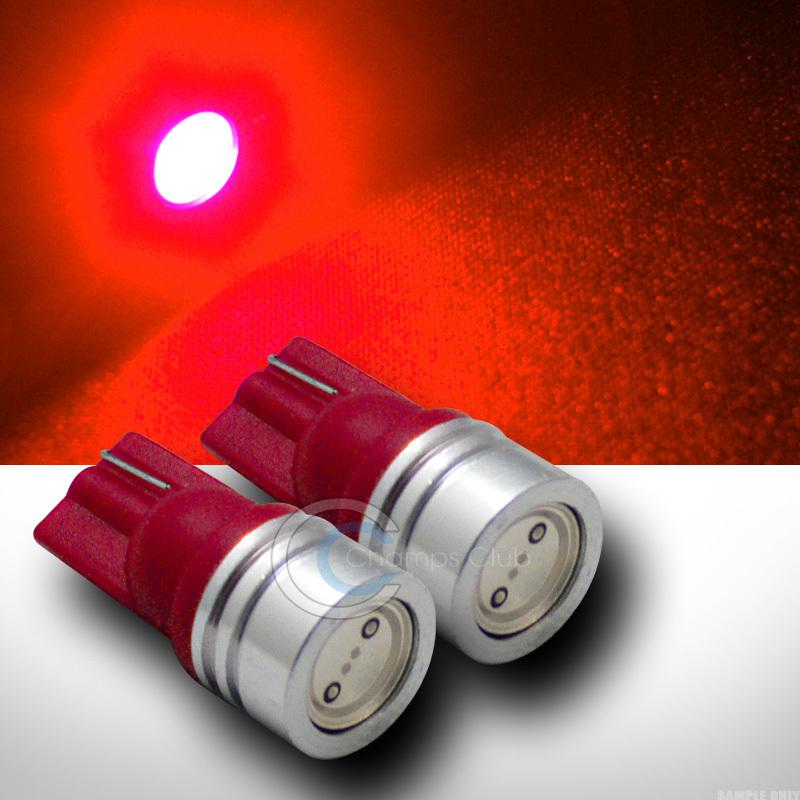 2pc red t10 wedge 1 watt high power led light lamp bulb 184 464 555 558 585 set