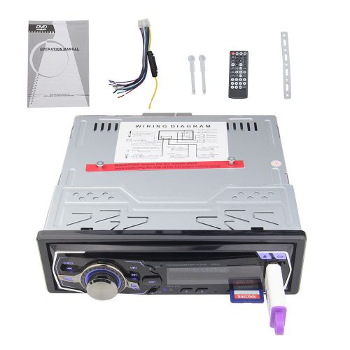 Single 1din fm receiver indash audio cd mp3 player subwoofer lcd usb auto radio