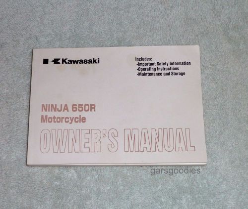 Kawasaki ninja 650r ex650a motorcycle owner's owners manual 2006 2007 2008