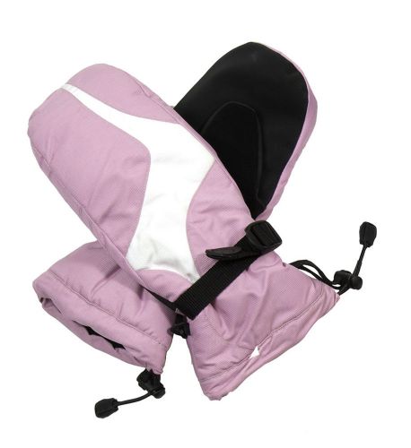 Nylon woman's large winter mittens - pink