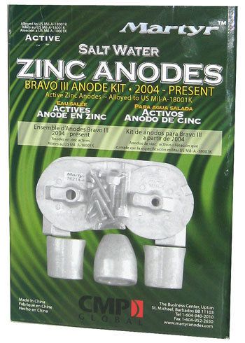 Mercruiser anode kit, bravo iii - zinc, salt water (2004-present) - cmbravo3kitz