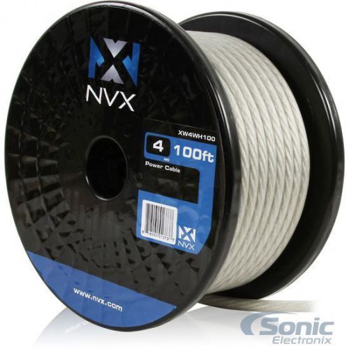 New! nvx xw4bk100 100 ft frosted white 4 gauge awg power/ground wire